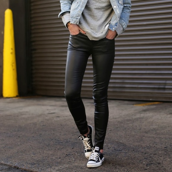 PAIGE Pants - Paige Verdugo Leather Skinny Pants